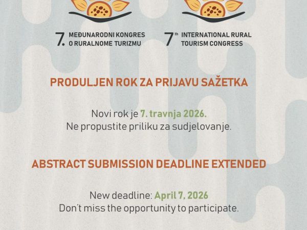 Produljen rok za prijavu sažetaka za 7. međunarodni kongres o ruralnome turizmu