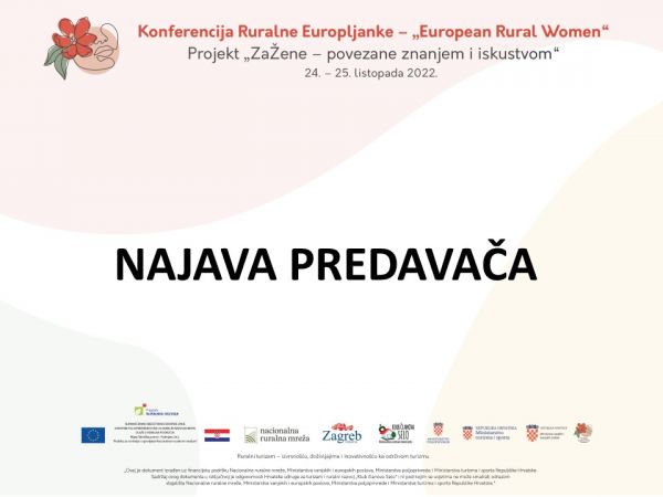 Predavači konferencije “Ruralne Europljanke - European Rural Women”