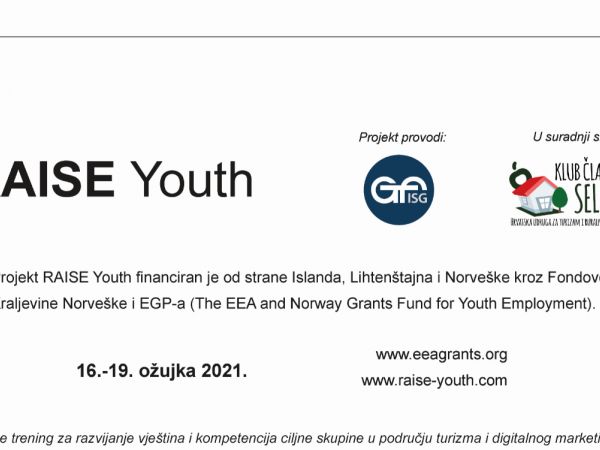 Edukacije u okviru projekta RAISE Youth - Ruralna akcija za inovativno i održivo poduzetništvo mladih